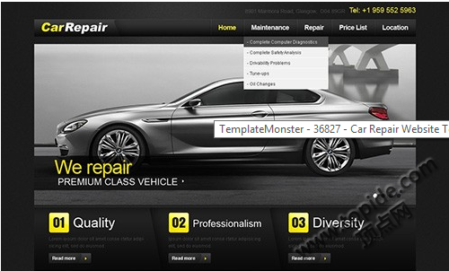 Car Repair Website Template-汽车类模板