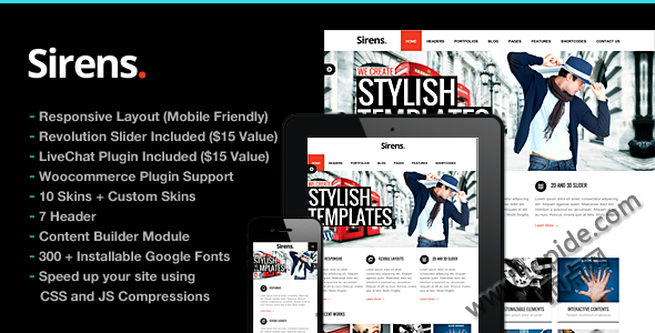 Sirens v1.8.3 – Wordpress 多用途时尚商务主题