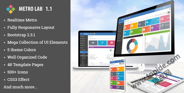 Metro Lab v1.1 – 漂亮的响应式CMS后台通用模板