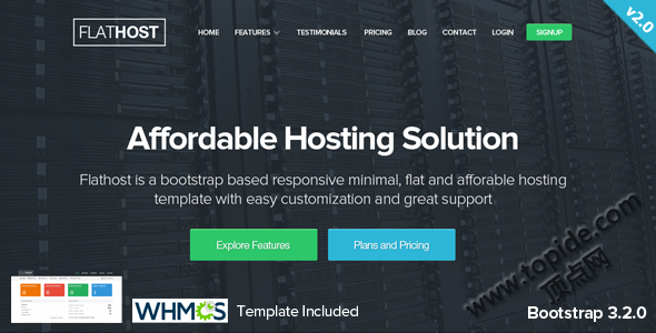 FLATHOST V.2.2 – 虚拟主机附带WHMCS模板