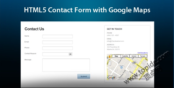 HTML5 Ajax 联系表单附带谷歌地图