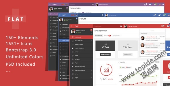 ThemeForest FLAT PLUS v1.2.3 – 网页 应用后台模板