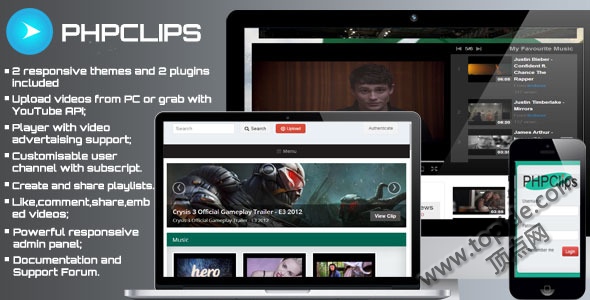 PHPClips v2.0 - PHP视频分享平台源码