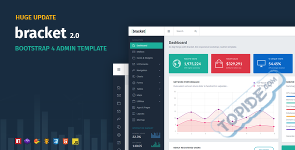 Bracket v2.0 - Bootstrap 4 后台管理模板