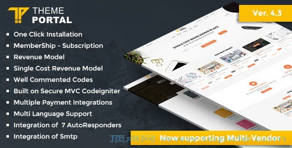 Theme Portal Marketplace v4.3 - 多用户数字化内容销售源码