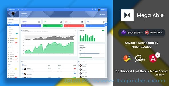 Mega Able v1.2 - Bootstrap 4 & Angular 7 管理端模板