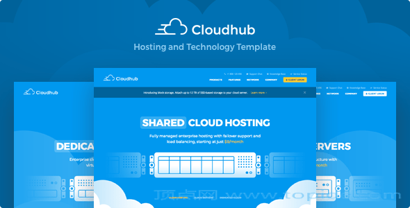 Cloudhub V1.11 - 主机HTML模板WHMCS模板