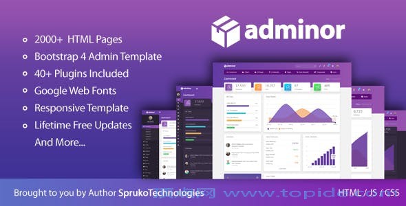 Adminor v1.0 - 整洁时尚响应式的Bootstrap4后台HTML5管理模板