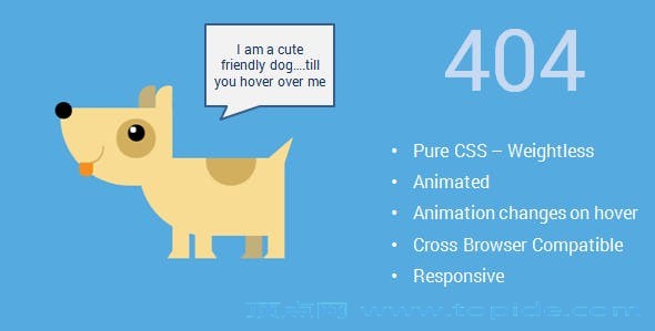 Dog & Owl v1.0 - 可爱的纯CSS动画动物404页