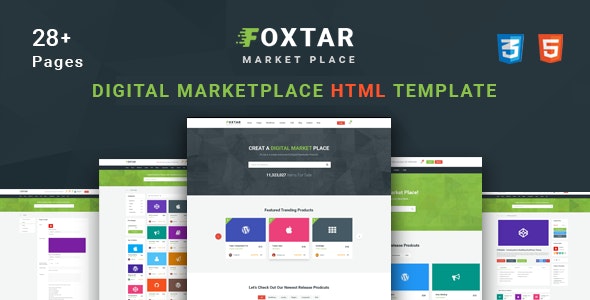 Foxtar - 适用于数字市场（商城）HTML模板