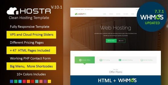 Hostr - Awesome WHMCS & HTML 主机托管模板