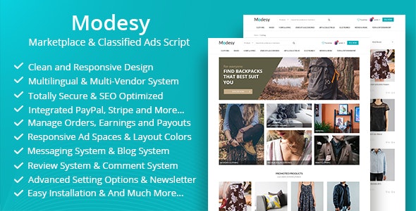 Modesy v1.5.1 - 商城和分类广告脚本