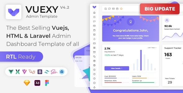 Vuexy v4.1 - Vuejs, HTML & Laravel 管理员仪表板模板