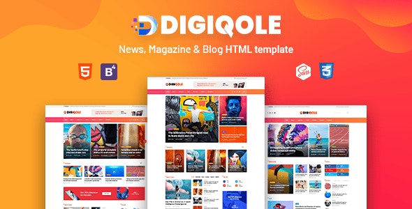 Digiqole - 新闻、杂志、博客类 HTML 模板