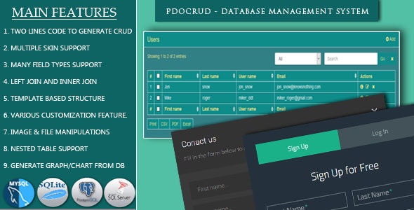 PDO Crud v4.4.1 – PHP CRUD 数据库管理 应用