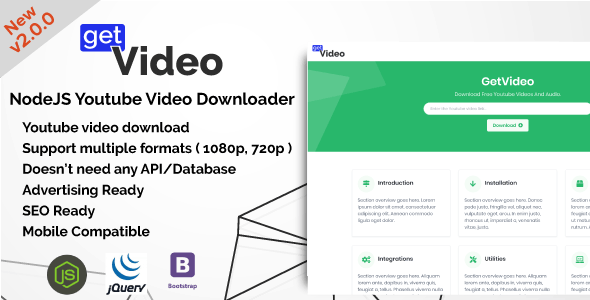 GetVideo v2.0 - NodeJS Youtube视频在线下载器