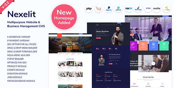 Nexelit v2.0 - 多功能网站和业务管理系统CMS