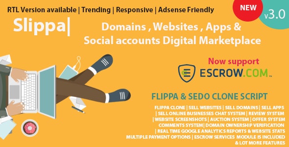 PHP域名、网站、应用交易源码 Slippa v3.7
