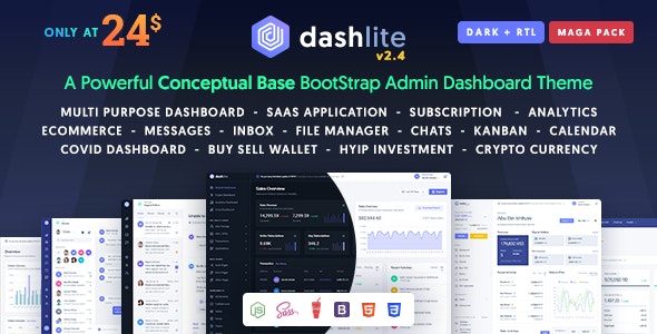 DashLite v2.4 - Bootstrap 响应式 Admin Dashboard 模板