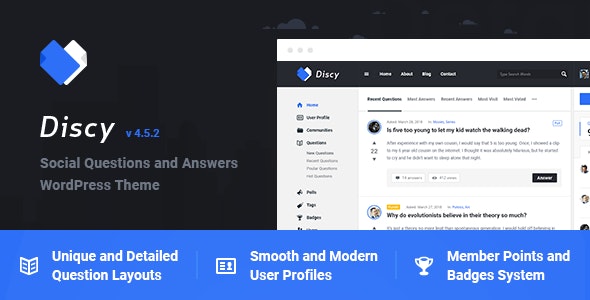 Discy v4.5.2 - 社交问答 WordPress 主题【已更新】