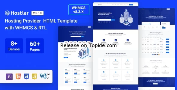 Hostlar v8.5.0 - HTML域名主机托管专业模板