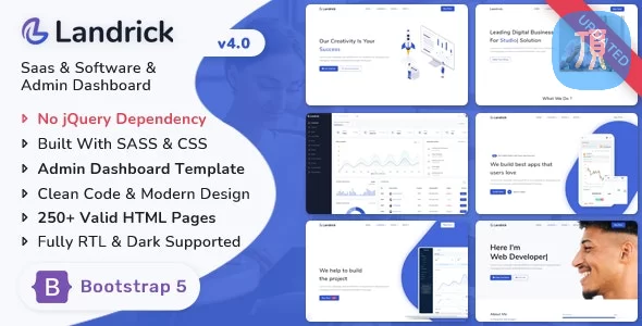 Landrick v4.0 - 多用途自适应HTML模板带后台模板