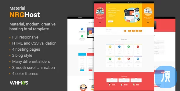 HTML主机服务商模板NRGHost v1.2附带同款whmcs老版本模板