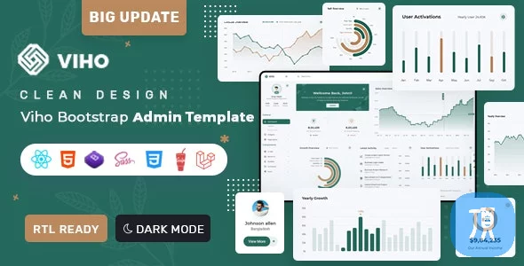 Viho v1.0.0 - Bootstrap 5 HTML , React Js & Laravel 9 Admin & Dashboard 模板