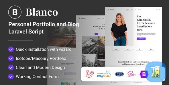 PHP Laravel 个人作品集和博客 Blanco v1.3