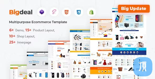Bootstrap 4 & 5 电子商务前后台HTML模板 Bigdeal v1.0