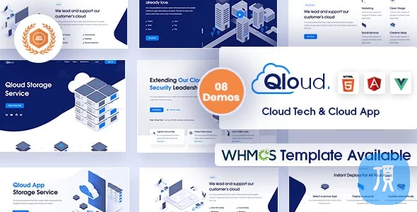 云计算，应用和服务器 HTML、WHMCS、Vue 和 Angular 模板 Qloud v2.1