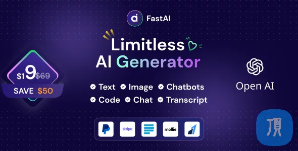 FastAi v1.2.1 - SaaS AI内容语音文字图像聊天和代码生成器