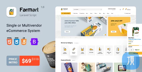 单商户多商户 Laravel 电子商务系统 Farmart v1.20.1