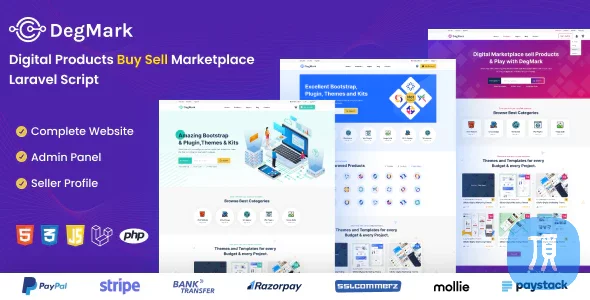 基于Laravel框架开发的PHP数字产品买卖市场 DegMark v1.2.0